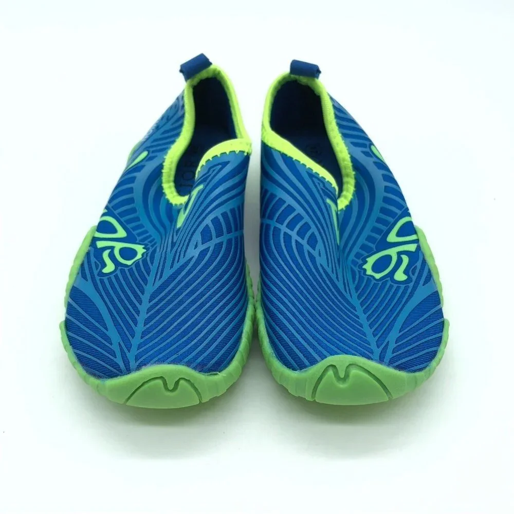 Cior Toddler Boys Girls Water Shoes Slip On Fabric Striped Blue Green 26 US 9.5